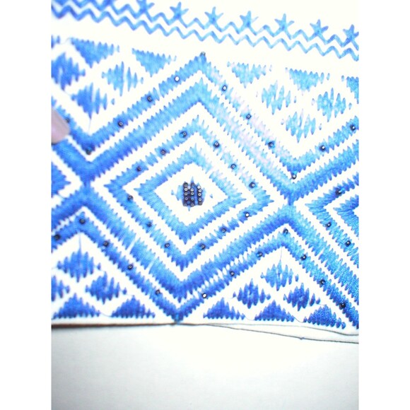 New $119 Womens Sam Edelman 2 Skirt Blue White Beads Tulum Embroidered NWT Desig - Picture 5 of 7